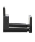 Side view of Two Pack Barn Sliding Door Floor Guide POM Plastic Adjustable Wall Mount Black Finish, for Wooden Doors with Bottom Groove.