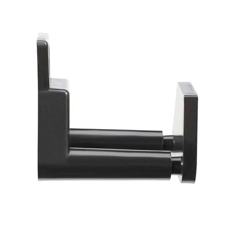 Side view of Two Pack Barn Sliding Door Floor Guide POM Plastic Adjustable Wall Mount Black Finish, for Wooden Doors with Bottom Groove.
