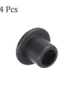 4 Pack Flanged Sleeve Bearings 3mm By 4.5mm By 5mm POM Oilless Bushing, black self-lubricating, single piece, side view.