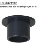 Single black POM flanged sleeve bearing, 10mm ID, 12mm OD, 10mm length, self-lubricating, for machine tools and electrical equipment.