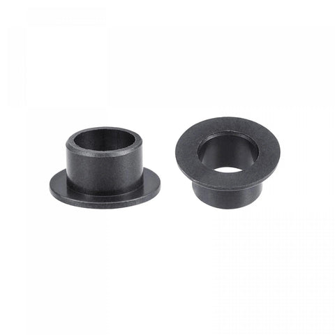 Pair of Flanged Sleeve Bearings, 8mm Bore, 10mm OD, 7mm Length, POM Self Lubricating Oilless Bushings, Black, Flange Diameter 15mm