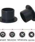 4 Pieces Black POM Flanged Sleeve Bearings 10mm ID 12mm OD 10mm Length Self Lubricating Oil Free Bushings for industrial use