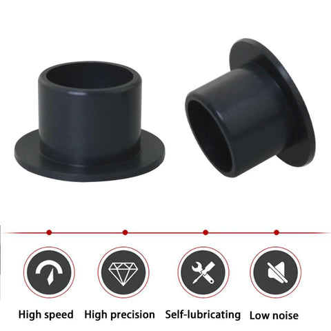 4 Pieces Black POM Flanged Sleeve Bearings 10mm ID 12mm OD 10mm Length Self Lubricating Oil Free Bushings for industrial use
