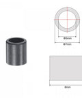 Self Lubricating POM Sleeve Bearings 5mm Bore 7mm OD 8mm Length Wrapped Oilless Bushings Black Set Of 4 Dimensions Illustration