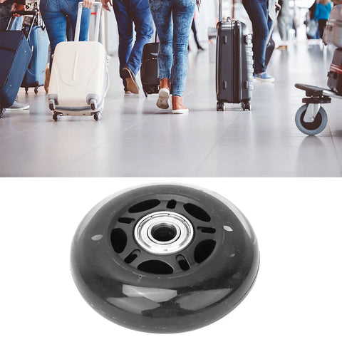 3 Inch Caster Wheels With 608ZZ Bearing 76x24x8mm Silent Black Transparent PU Replacement Wheels For Luggage Carts And Roller Skates