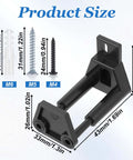 Image of Universal Adjustable Sliding Barn Door Floor Guide With Wall Mount Bottom Stopper, black PVC, 43x33mm, screws included.