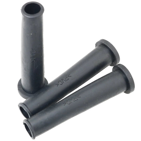 Heavy Duty PVC Cable Sleeve Boot Protector 10 Pack For Strain Relief Black Flexible Gland Cover And Hose Sheath Prevents Cable Bending And Wear 72.5mm Length 9mm Inner Diameter 20mm Bottom Diameter shown in bunch