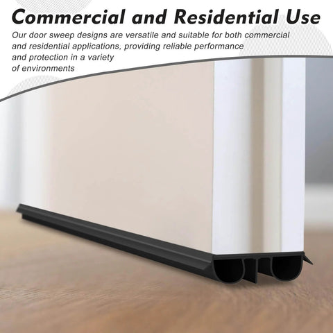 4 Pack Bottom Door Seal Exterior Plastic PVC 1 3/4" x 36" for Vinyl Concealed Kerf Channel Fit Under Door Seal Strip installed on door