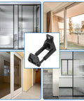Universal Adjustable Sliding Barn Door Floor Guide With Wall Mount Bottom Stopper for RVs Barns Closets Durable Black Plastic