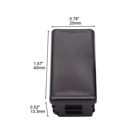 Plastic Strut Channel End Caps For Unistrut 1.625 By 0.875 Inches Black PVC Protective Cover Rectangle Plug End Cap Top View