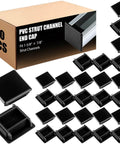 Protective end caps for 1-5/8 inch square plastic strut channels in a 50‑piece bulk pack, shown with packaging and individual pieces
