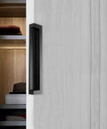 Recessed Cabinet Handles Set Of 2 Inset Hidden Pull Flush Zinc Alloy Hardware for sliding door in black, 4.35 inch