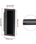 Flush Pull Finger Insert Recessed Cabinet Handles 110mm X 40mm X 19mm Black Set Of 2 with dimensions shown