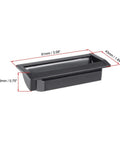 Flush Pull Finger Insert Recessed Cabinet Handles 110mm X 40mm X 19mm Black Set Of 2 with dimensions and depth view