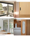 Oval Recessed Sliding Door Finger Flush Pulls 6 Inch Pack Of 2 Stainless Steel Pocket Door Pull Handles with Screws