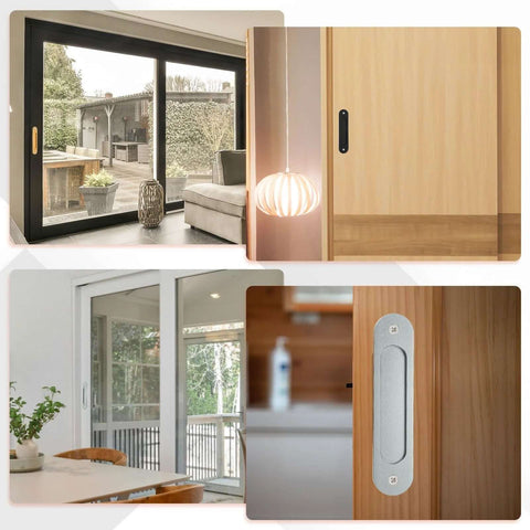 Oval Recessed Sliding Door Finger Flush Pulls 6 Inch Pack Of 2 Stainless Steel Pocket Door Pull Handles with Screws