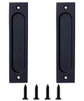 Recessed Finger Flush Pulls 6 Inch Aluminum Rust Proof Door Pull For Pocket Doors Barn Doors Cabinets And Kitchen Drawers Black 2 Pack
