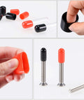 Round Rubber End Caps Set of 100 for 1/8, 3/16, 1/4, 5/16 and 3/8 Inch Inner Diameters Black Vinyl Protective Caps Screw Thread Protectors