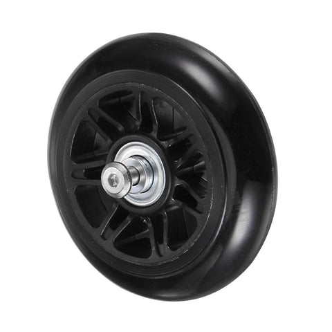 Replacement Luggage Wheels 90x24mm Suitcase Repair Kit with PU Bearing Wheels close-up view of black wheel with axle.