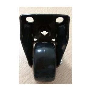 Front view of a 100-Pack 2" inch Heavy Duty Black Rigid Caster Wheel designed for smooth motion and stable alignment in mechanical systems.