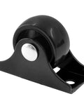 Front view of 20 Pack 1 Inch Rigid Caster Wheels With Metal Top Plate For Furniture Non Swivel Fixed Casters Black Hard Plastic