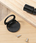 Flush Door Pull With Black Zinc Alloy Ring Handles 43.5 Mm Recessed Mount Lifting Ring Pulls for Drawer Sliding Doors