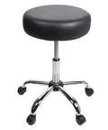 Rolling Exam Stool with Wheels, 18.5 Inch to 25 Inch Adjustable Height for Dentists, Spas, & Healthcare Environments, 5 Casters, Easy Assembly, Black