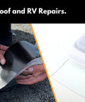 Applying Ultra Strong MicroSealant Roof Tape For Instant Leak Repair on roof surface, 2 inch by 25 feet, waterproof and UV resistant.