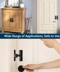 Metal Padlocks 90°/180° Rotating Security Locks on cabinet and door, black finish, demonstrated in use for doors and cabinets