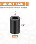 Six Pack Aluminum Spacers One Half Inch Thick One Inch Outer Diameter One and a Half Inch Long Round Unthreaded Standoff for Five Sixteenth Inch Bolts Black