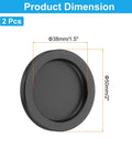 2 Pack Round Shower Glass Sliding Door Handles With Adhesive Sticker Back To Back 0.2 Inch Aluminum Alloy Mounts Black Finish 50 X 38 Mm 6 Mm Thick Durable Stainless Steel Core Easy Paste Installation For Bathroom Door Pockets And Sliding Doors, showing dimensions.