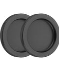 2 Pack Round Shower Glass Sliding Door Handles With Adhesive Sticker Back To Back 0.2 Inch Aluminum Alloy Mounts Black Finish