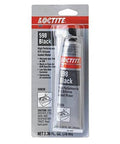 Loctite 598 black high performance RTV gasket maker tube in packaging, 2.36 fl. oz, for automotive seals, resists motor oils.