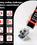 170g RTV Silicone Gasket Maker Black Sealant for High Temperature Auto Engines being applied to a metal gasket surface