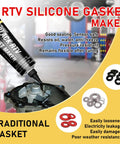 Black RTV Silicone Sealant Gasket Maker For Automotive in use on car engine, showing flexibility and oil resistance features.