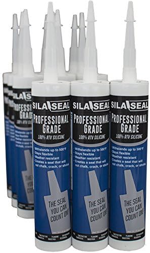 Black Heavy Duty Professional Grade RTV Silicone Sealant With Reclosable Nozzle Case Of 12 shown from front view