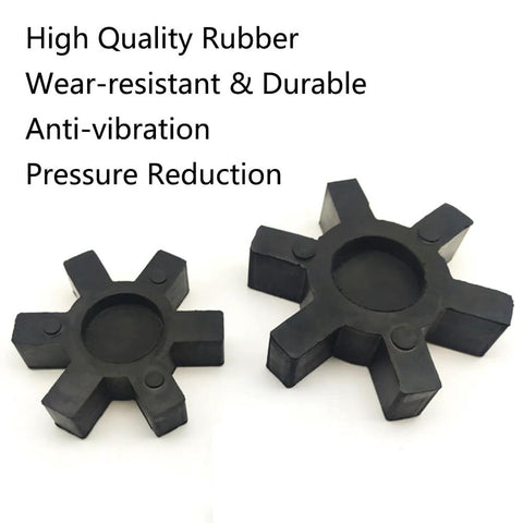 Flexible Rubber Inserts For L075 And L090 Couplings Pack Of 4 Black Fits Lovejoy Martin And L Jaw Couplings shown on white background