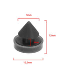 100 Pcs Rubber Door Silencers For Metal Frame Doors Anti Slam Hinge Outlet Cushions Quiet Noise Reduction Durable Black Rubber Seals Anti Collision Door Stopper For Home Office And Commercial Use; black rubber door silencer with dimensions of 12.5mm, 9mm, and 3mm shown.