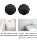 Two Piece Black Wall Protectors For Doors Self Adhesive Rubber Bumpers And Silencers Door Stopper Crash Pad in black 2-inch diameter