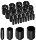 40pcs Round Rubber End Caps 1/8" 1/4" 3/8" 1/2" Black Vinyl Cover Screw Thread Protectors Assortment Kit(3mm 6mm 9mm 12mm)