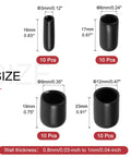40pcs Round Rubber End Caps 1/8" 1/4" 3/8" 1/2" Black Vinyl Cover Screw Thread Protectors Assortment Kit sizes