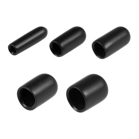 50pcs Round Rubber End Caps 1/8" 3/16" 1/4" 5/16" 3/8" Black Vinyl Cover Screw Thread Protectors Assortment Kit(3mm 5mm 6mm 8mm 9.5mm).