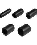 Round Rubber End Caps Set of 100 for 1/8, 3/16, 1/4, 5/16 and 3/8 Inch Inner Diameters Black Vinyl Protective Caps Screw Thread Protectors