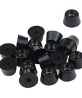 24 Pack Tapered Rubber Feet Bumpers Pads With Washers And Screws, Black, 1 Inch Bottom Diameter, 0.59 Inch Height, Top 0.75 Inch Diameter, Recessed Inner Metal Pad For Extra Stability, Ideal For DIY Furniture And Appliance Projects