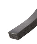 Close-up of Self-Stick Rubber Foam Weatherseal, 3/8"W, 3/16"T, Black showing texture and thickness.