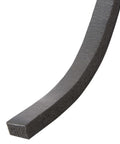 Close-up of black Self-Stick Rubber Foam Weatherseal, 3/8"W, 3/16"T, showing the texture and thickness of the product.