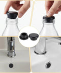 10 Pack 1 Inch Black Rubber Hole Plugs Silicone Round Grommets used in bottles and sinks for sealing and protection.