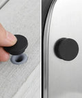 10 Pack 1 Inch Black Rubber Hole Plugs Silicone Round Grommets for Wiring, Tubes, Pipes, shown being installed and in place.