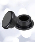 10 Pack 1 Inch Black Rubber Hole Plugs Silicone Round Grommets for Wiring and Pipes on white background