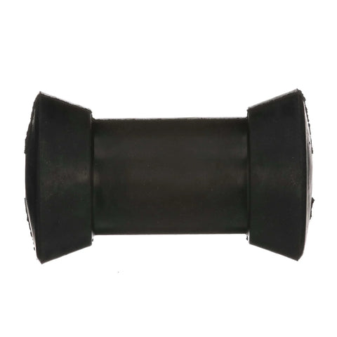 Black Rubber Keel Roller For Boats From Attwood, 3 Inch Outer Diameter, 5.25 Inch Length, 0.625 Inch Shaft, Lightweight Molded Rubber With Nylon Inserts For Trailering Protection